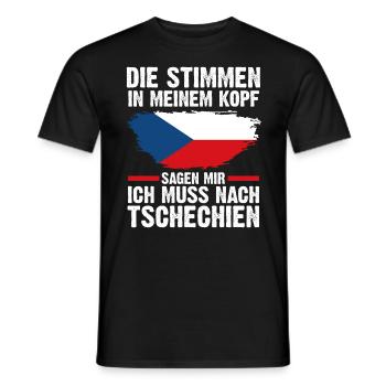 Tschechien Tscheche Tschechisches - Männer T-Shirt - Schwarz - Vorne - AI Model Male 178 light (178cm)