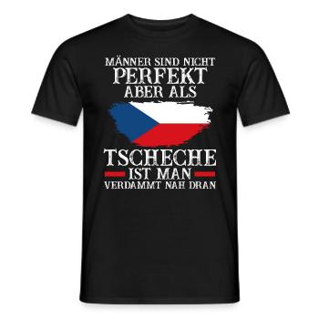 Tschechien Tscheche Tschechisches - Männer T-Shirt - Schwarz - Vorne - AI Model Male 178 light (178cm)