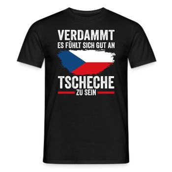 Tschechien Tscheche Tschechisches - Männer T-Shirt - Schwarz - Vorne - AI Model Male 178 light (178cm)