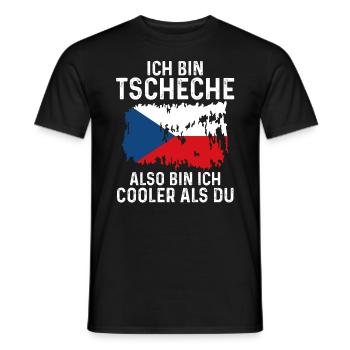Tschechien Tscheche Tschechisches - Männer T-Shirt - Schwarz - Vorne - AI Model Male 178 light (178cm)