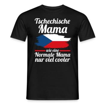 Tschechin Tschechische Mama Tschechien Mutter - Männer T-Shirt - Schwarz - Vorne - AI Model Male 178 light (178cm)