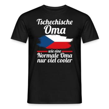 Tschechin Tschechische Oma Tschechien - Männer T-Shirt - Schwarz - Vorne - AI Model Male 178 light (178cm)