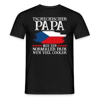 Tschechischer Papa Vater Tscheche Tschechien - Männer T-Shirt - Schwarz - Vorne - AI Model Male 178 light (178cm)