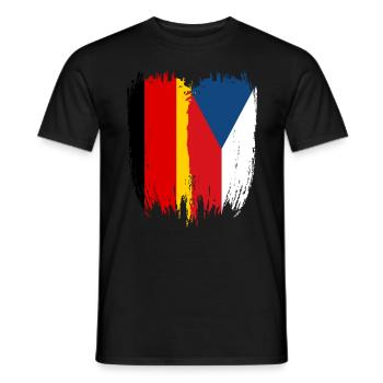 Allemagne Drapeau République tchèque - T-shirt homme - noir - Devant - AI Model Male 178 light (178cm)