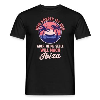Meine Seele will nach Ibiza - Männer T-Shirt - Schwarz - Vorne - AI Model Male 178 light (178cm)