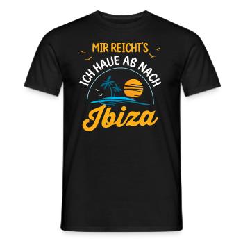 Mir reichts ich haue ab nach Ibiza - Männer T-Shirt - Schwarz - Vorne - AI Model Male 178 light (178cm)