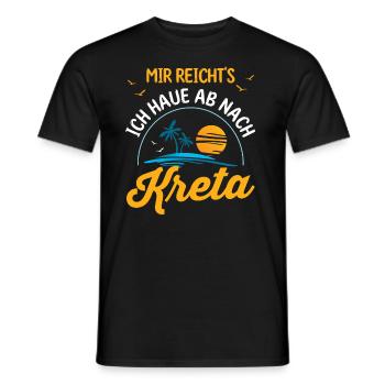 Mir reichts ich haue ab nach Kreta - Männer T-Shirt - Schwarz - Vorne - AI Model Male 178 light (178cm)
