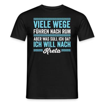 Ich will nach Kreta - Männer T-Shirt - Schwarz - Vorne - AI Model Male 178 light (178cm)