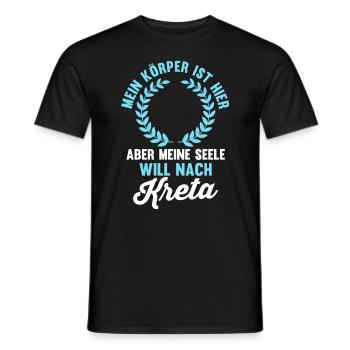 Meine Seele will nach Kreta - Männer T-Shirt - Schwarz - Vorne - AI Model Male 178 light (178cm)
