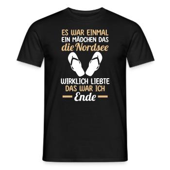 Es war einmal ein Mädchen das Nordsee wirklich lie - Männer T-Shirt - Schwarz - Vorne - AI Model Male 178 light (178cm)