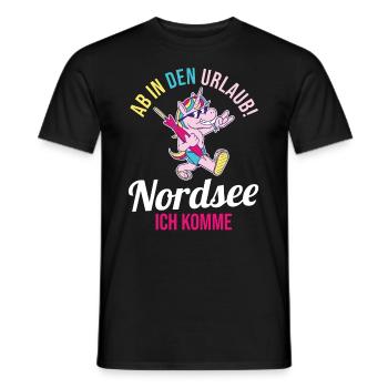 Ab in den Urlaub Nordsee ich komme - Männer T-Shirt - Schwarz - Vorne - AI Model Male 178 light (178cm)
