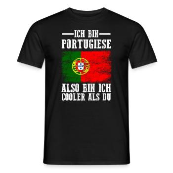 Portugal Portugiese Portugiesisches - Männer T-Shirt - Schwarz - Vorne - AI Model Male 178 light (178cm)