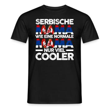 Serbin Serbische Mama Serbien Mutter - Männer T-Shirt - Schwarz - Vorne - AI Model Male 178 light (178cm)