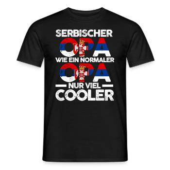 Serbischer Opa Serbe Serbien - Männer T-Shirt - Schwarz - Vorne - AI Model Male 178 light (178cm)