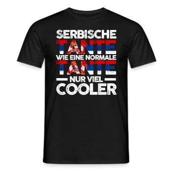 Serbin Tante Serbien - Männer T-Shirt - Schwarz - Vorne - AI Model Male 178 light (178cm)
