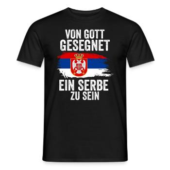 Serbien Serbe Serbisches - Männer T-Shirt - Schwarz - Vorne - AI Model Male 178 light (178cm)