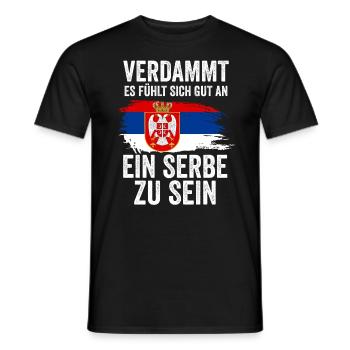 Serbien Serbe Serbisches - Männer T-Shirt - Schwarz - Vorne - AI Model Male 178 light (178cm)