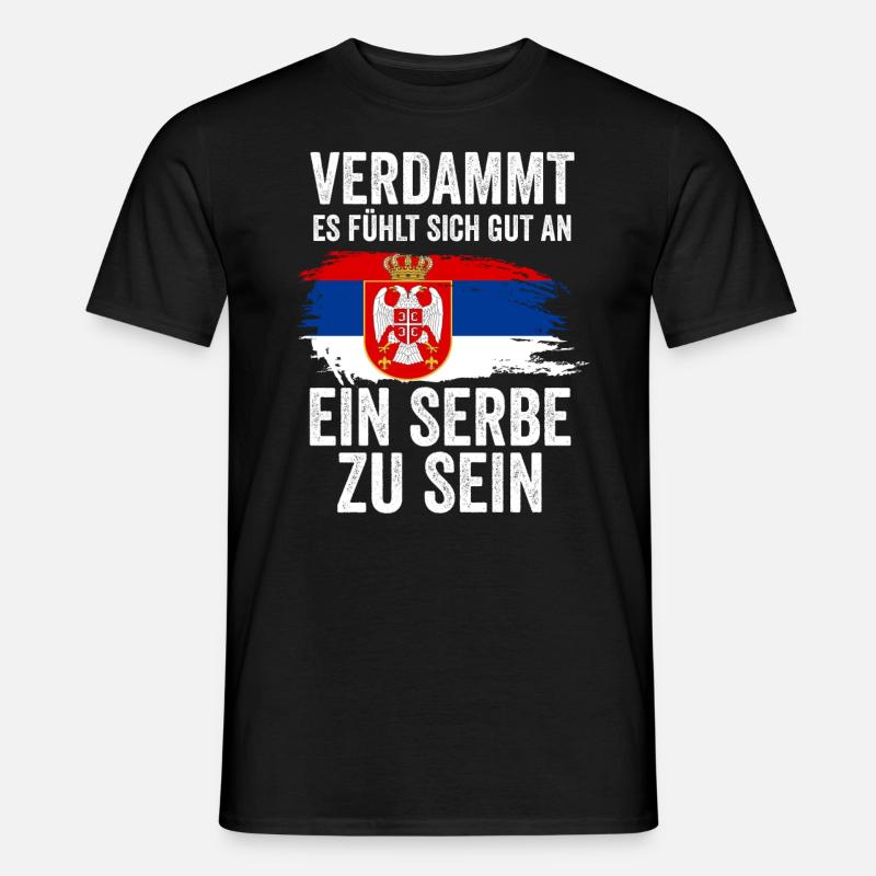 Serbien Serbe Serbisches - Männer T-Shirt - Schwarz