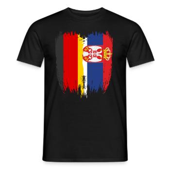 Deutschland Flagge Serbien - Männer T-Shirt - Schwarz - Vorne - AI Model Male 178 light (178cm)