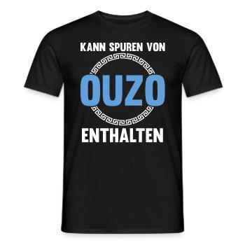 Kann Spuren von Ouzo enthalten - Männer T-Shirt - Schwarz - Vorne - AI Model Male 178 light (178cm)