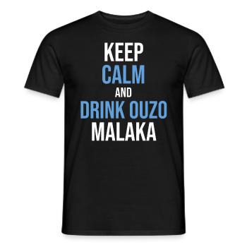 Keep calm and drink Ouzo Malaka - Männer T-Shirt - Schwarz - Vorne - AI Model Male 178 light (178cm)