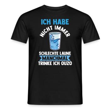 Grieche Saufspruch Ouzo - Männer T-Shirt - Schwarz - Vorne - AI Model Male 178 light (178cm)