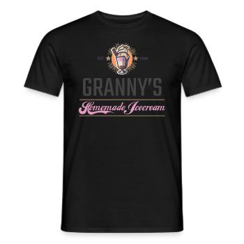 Granny's Homemade Icecream Retro Vintage Logo Eis - Männer T-Shirt - Schwarz - Vorne - AI Model Male 178 light (178cm)