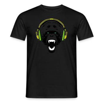 Monkey DJ avec cadeau casque - T-shirt homme - noir - Devant - AI Model Male 178 light (178cm)