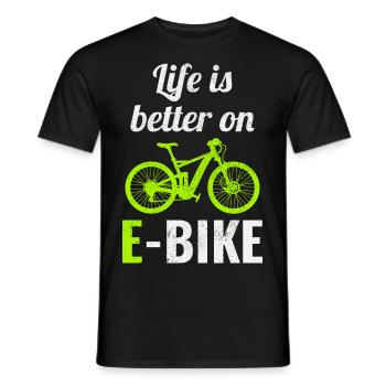 E-Bike Electric-Bike E-Cycliste Cycliste Cycliste Rider - T-shirt homme - noir - Devant - AI Model Male 178 light (178cm)