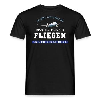 Flugzeug Flugplatz Flug Reise Geschenk T-Shirt - Männer T-Shirt - Schwarz - Vorne - AI Model Male 178 light (178cm)