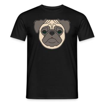 Hundekopf Motiv Tiermotiv mit Mops - Männer T-Shirt - Schwarz - Vorne - AI Model Male 178 light (178cm)