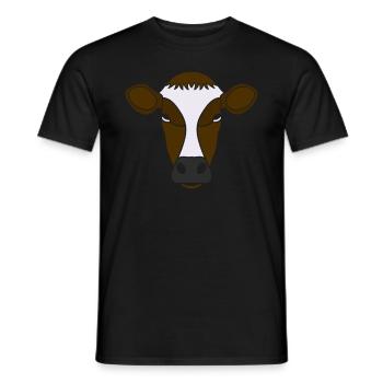 Landwirt Rind Tierkopf Motiv Aufdruck mit Stier - Männer T-Shirt - Schwarz - Vorne - AI Model Male 178 light (178cm)