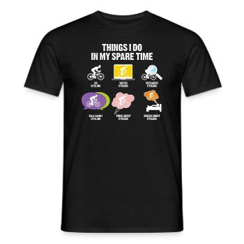 DINGE, DIE ICH IN MEINER FREIZEIT BEIM RADFAHREN MACHE - Männer T-Shirt - Schwarz - Vorne - AI Model Male 178 light (178cm)
