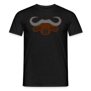Landwirt Rind Tierkopf Motiv Aufdruck mit Stier - Männer T-Shirt - Schwarz - Vorne - AI Model Male 178 light (178cm)
