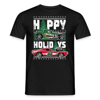 Hot Wheels Weihnachten Ugly Christmas Holidays - Männer T-Shirt - Schwarz - Vorne - AI Model Male 178 light (178cm)