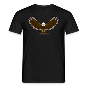 Bird of Prey Animal Eagle Motif with Bird Motif - Men's T-Shirt - black - Front - AI Model Male 178 light (178cm)
