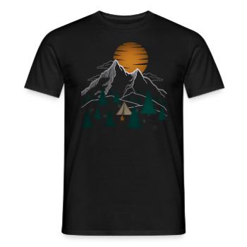 Camping in den Bergen - Männer T-Shirt - Schwarz - Vorne - AI Model Male 178 light (178cm)