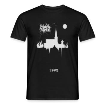 Black metal - Men's T-Shirt - black - Front - AI Model Male 178 light (178cm)