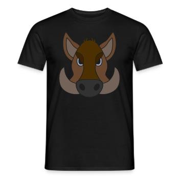 Motif animal de sanglier Imprimé avec sanglier - T-shirt homme - noir - Devant - AI Model Male 178 light (178cm)
