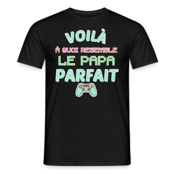 Papa Geek - T-shirt homme - noir - Devant - AI Model Male 178 light (178cm)