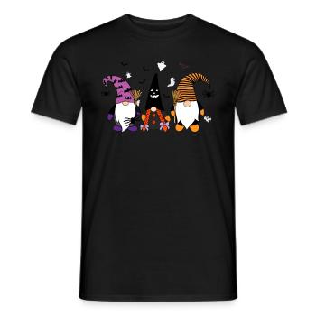 halloween gnomes, pumpkins, spiders, bats & ghosts - Men's T-Shirt - black - Front - AI Model Male 178 light (178cm)