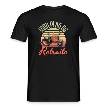my retirement plan - the tractor - Men's T-Shirt - black - Front - AI Model Male 178 light (178cm)