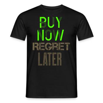 Shopping Humour Regret Minimaliste Géométrique Drôle S - T-shirt homme - noir - Devant - AI Model Male 178 light (178cm)