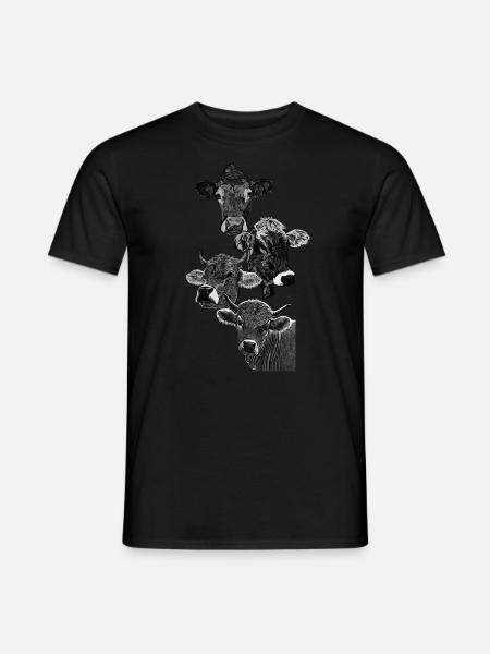 Four heads of four cows - Men's T-Shirt - black
