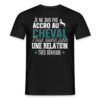 Cheval Chevaux Equitation Cadeau Cavalier Humour - T-shirt homme - noir - Devant - AI Model Male 178 light (178cm)