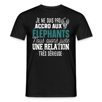 Éléphant Animal Cadeau Humour Safari Trompe Dumbo - T-shirt homme - noir - Devant - AI Model Male 178 light (178cm)