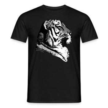 Tiger Kunst Tigerkopf Tiermotiv mit Wildtieren - Männer T-Shirt - Schwarz - Vorne - AI Model Male 178 light (178cm)