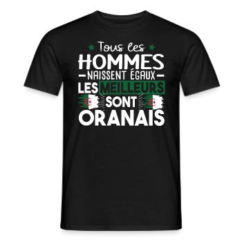 Oran Oranais Homme Algérie Algérien Cadeau Humour - T-shirt homme - noir - Devant - AI Model Male 178 light (178cm)