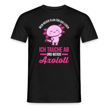 Axolotl - Männer T-Shirt - Schwarz - Vorne - AI Model Male 178 light (178cm)