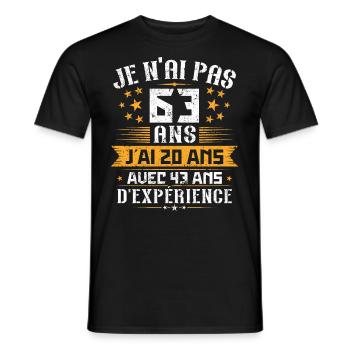 Je n'ai pas 83 ans, Cadeau d'anniversaire 83 ans - T-shirt homme - noir - Devant - AI Model Male 178 light (178cm)